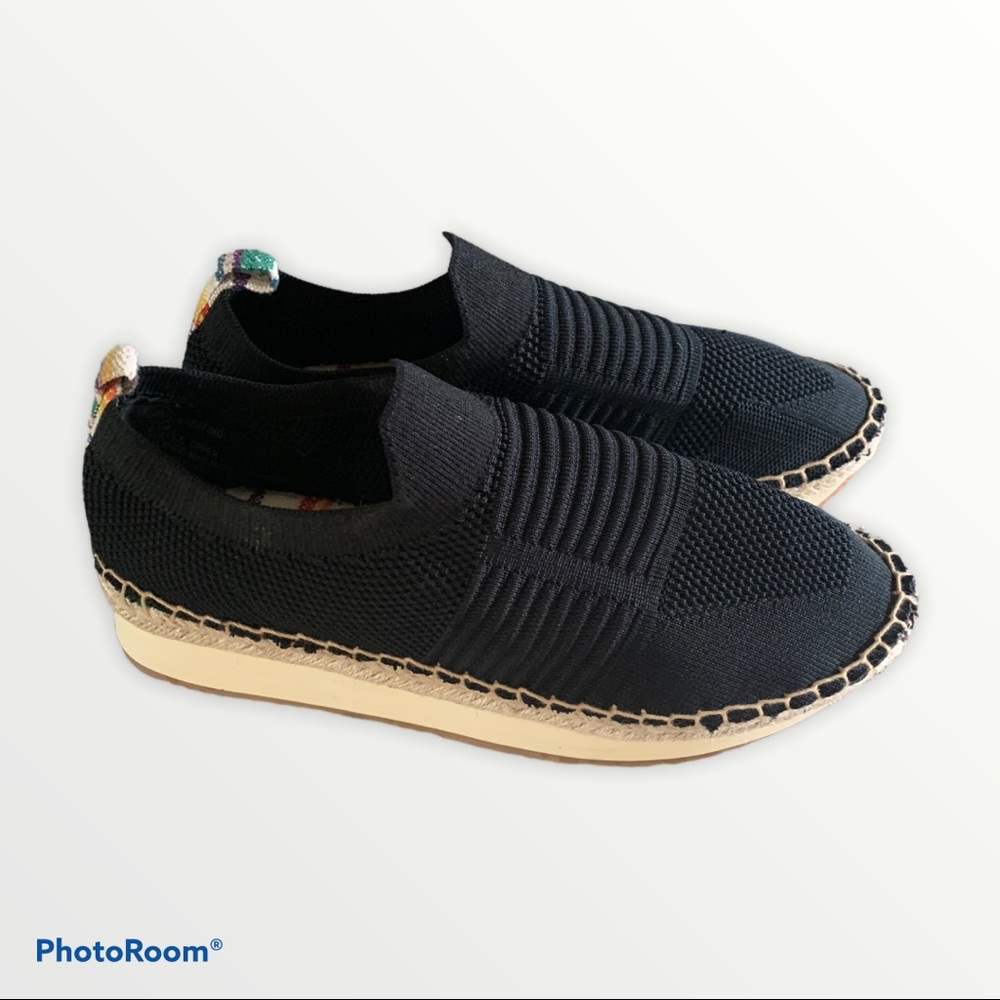 Sugar Knit Black Espadrille Sneaker Size 8.5